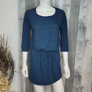 Chaser Dark Blue drape back mini dress